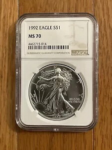 1992 アメリカン シルバー イーグル NGC MS-70 (ブラウン ラベル)｜WORLD RESOURCE【KING店】 415,305円