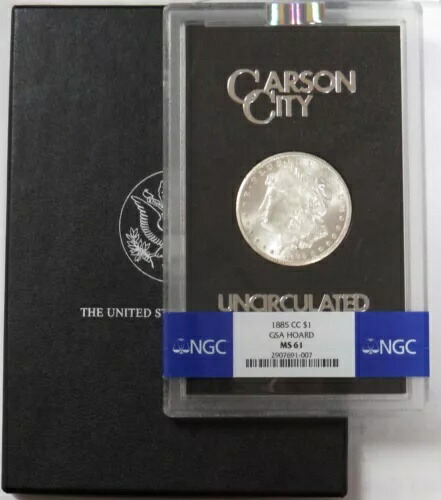 1885 CC カーソンシティ モーガン シルバー ドル GSA 宝庫 $1 NGC MS 61 ボックス|WORLD RESOURCE【KING店】