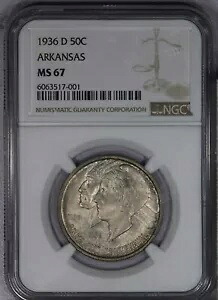 1936-D アーカンソー記念ハーフダラー 50c NGC MS67 - 超オリジナル!｜WORLD RESOURCE【KING店】