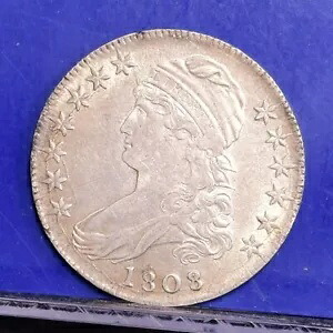 1808/7 バスト ハーフダラー - AU 詳細、裏面に傷 (#53624-L)｜WORLD RESOURCE【KING店】 419,265円