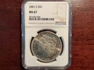 1881 年代 NGC MS67 シルバー モルガン ダラー ブラスト ホワイト アイ アピール コイン｜WORLD RESOURCE【KING店】