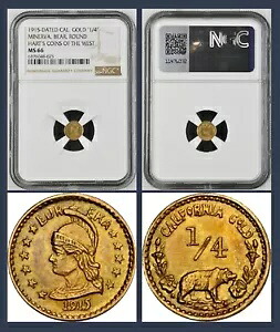 1915 1/4 カリフォルニア ゴールド ミネルバ RD、ハーツ コインズ オブ ザ ウェスト / NGC MS66 CMRQ-7｜WORLD RESOURCE【KING店】