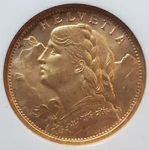 1925B スイス ゴールド 20 フラン KM-31 NGC MS-65｜WORLD RESOURCE【KING店】