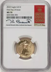 2022 $10 1/4 オンス ゴールド イーグル FDI - NGC MS 70｜WORLD RESOURCE【KING店】