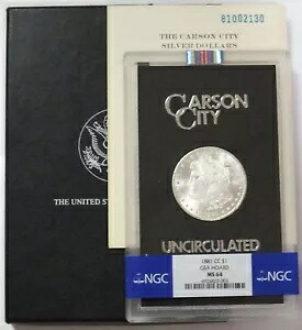 1881 CC カーソンシティ モーガン シルバー ドル GSA 宝庫 $1 NGC MS 64 ボックス & COA|WORLD RESOURCE【KING店】