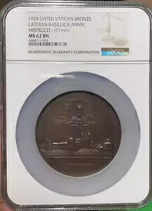 バチカン銅メダル 1924 ラテラノ大聖堂記念 ミストルッツィ NGC MS62BN