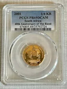 南アフリカ 2001 40 周年記念 1/4 オンス ゴールド PCGS PR69 DCAM SKU# 7227
