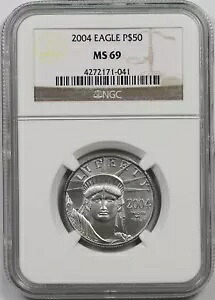 2004 プラチナ イーグル $50 0.5 オンス MS 69 NGC 1/2 オンス プラチナ .9995