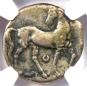 ゼウギタナ カルタゴ シルバー AR 2/3 シェケル ホース タニト コイン - NGC Choice VF