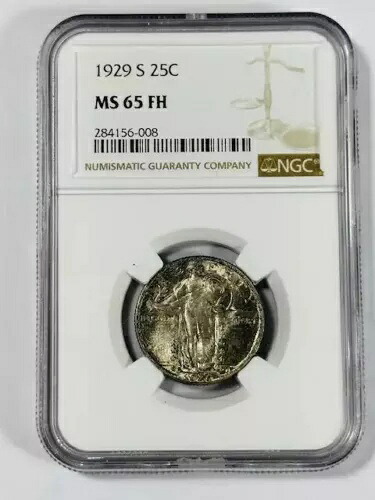1929 S スタンディング リバティ クォーター NGC MS-65 FH フルヘッド