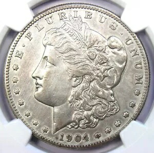 1904-S モーガン シルバー 1 ドル コイン - 認定 NGC AU 詳細 - 希少な日付!