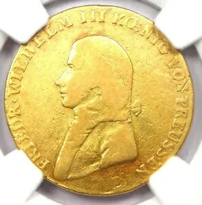 1813 ドイツ プロイセン ゴールド フレデリック ドール コイン - 認定 NGC F12