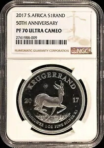 2017 南アフリカ $1 ランド シルバー NGC PF70 クルーガーランド コイン