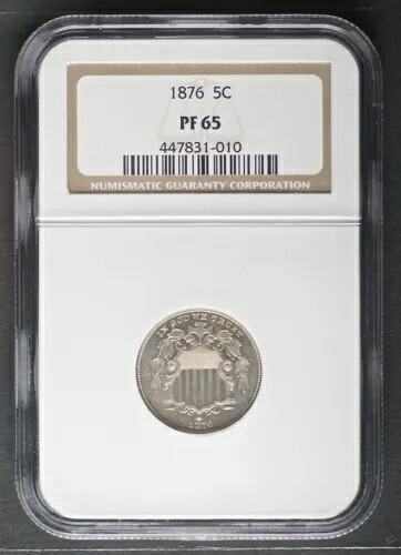 1876 シールド ニッケル、クリーン NGC PF 65 グレード 5? プルーフ コイン｜WORLD RESOURCE【KING店】 336,105円