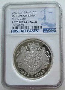 NGC PF70 イギリス UK 2022 クイーン エリザベス プラチナ ジュビリー シルバー コイン 2オンス｜WORLD RESOURCE【KING店】