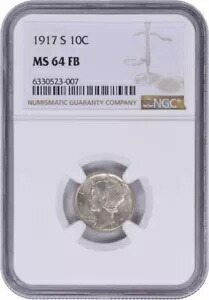 1917-S マーキュリー シルバー ダイム MS64FB NGC