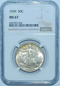 1939 P NGC MS67 ウォーキング リバティ ハーフダラー｜WORLD RESOURCE【KING店】