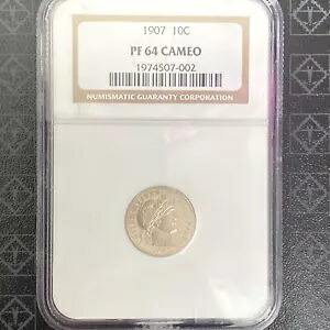 1907 バーバー ダイム プルーフ NGC PR64 カメオのみ 575 鋳造!!｜WORLD RESOURCE【KING店】 360,855円