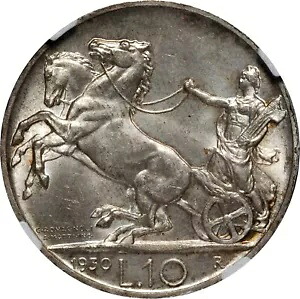 イタリア王国 1930-R 10 リラ シルバー コイン チョイス 未流通 認定 NCG MS64｜WORLD RESOURCE【KING店】