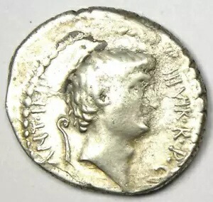 ローマのマルク アントニウス AR デナリウス コイン アヘノバルブス、紀元前 40 年。 NGC VF (写真証明書) 329,670円