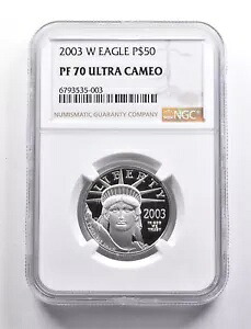 PF70 UCAM 2003-W $50 アメリカン プラチナ イーグル 1/2 オンス プラチナ NGC *4802｜WORLD RESOURCE【KING店】