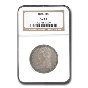1838 リードエッジ ハーフダラー AU-58 NGC