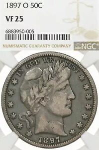 1897-O 50C NGC VF25 理髪店 ハーフダラー