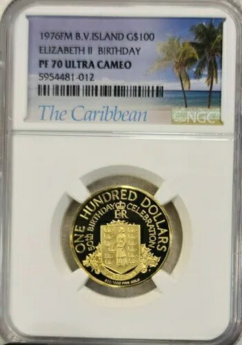 1976 B V アイランド ゴールド 100 ドル エリザベス 2 世の誕生日 NGC PF 70 ウルトラ カメオ
