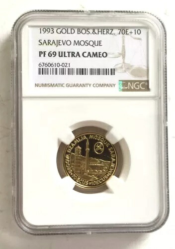 ボスニア 1993 サラエボ モスク 70 エカス NGC PF69 金貨、プルーフ|WORLD RESOURCE【KING店】