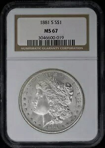 1881-S モルガン ドル S$1 NGC MS67|WORLD RESOURCE【KING店】