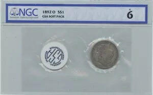1892-O モルガン ドル GSA ソフト パック S$1 NGC G6|WORLD RESOURCE【KING店】