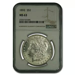 1892 モルガン ドル MS-63 NGC