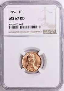 1957 年リンカーン小麦センターハイグレード.NGC ミントステート 67 RD｜WORLD RESOURCE【KING店】