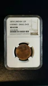 1874年 イギリス ハーフペニー NGC MS63 RB 6 BERRIES スモールデイト 1/2Pコイン ぜひお買い求めください！｜WORLD RESOURCE【KING店】