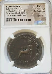 ローマ帝国 カリギュラ セステルティウス NGC チョイス ファイン古代コイン 犠牲神殿｜WORLD RESOURCE【KING店】 432,630円