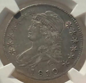 キャップ付きバスト ハーフダラー 1810 NGC AU-53!魅力的な美しい色合いのコイン。｜WORLD RESOURCE【KING店】