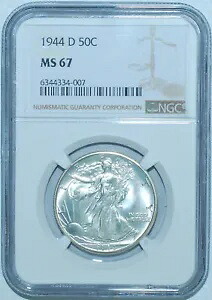 1944 D NGC MS67 ウォーキング リバティ ハーフダラー