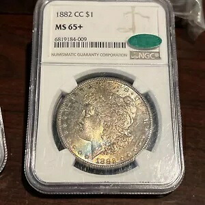 1882-CC モーガン ドル NGC MS65+!キャッ！！引き締まった!!!!レア キー ロー ミント