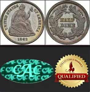 1863 NGC PR64 CAC + CMQ 18,000 鋳造 + 460 プルーフ CIVIL WAR キー シート付き ハーフダイム｜WORLD RESOURCE【KING店】
