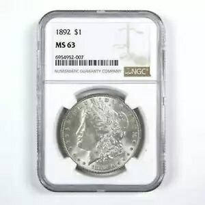 1892 モルガン ダラー MS 63 NGC シルバー $1 未流通コイン SKU:I14609