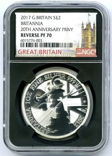 2017 イギリス 1オンス シルバー リバース プルーフ NGC PF70 ブリタニア レア ミンテージ 500｜WORLD RESOURCE【KING店】