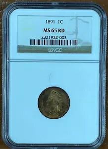 1891 インディアン ヘッド セント NGC MS65 RD - レッド ジェム