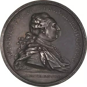 [#868676] フランス、メダル、ロイヤル、ルイ 16 世、サントル運河、1783 年、デュヴィヴィエ、A