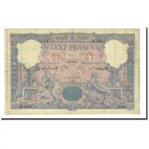 [#172094] フランス、100 フラン、ブルー エ ローズ、1897-06-29、VF、ファイエット:21.10、KM:65