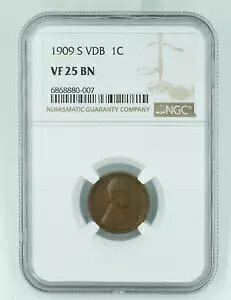 1909-S VDB NGC VF25 リンカーン ウィート セント ペニー