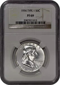 1956 タイプ 1 プルーフ フランクリン ハーフダラー 50c NGC PF69 - スポットレス コイン!｜WORLD RESOURCE【KING店】