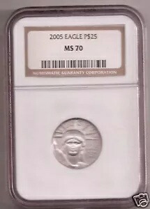 2005 NGC MS70 $25 イーグル プラチナ リバティ コイン