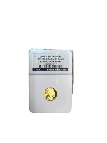 2008 - W $5 アメリカン ゴールド バッファロー プルーフ 1/10 NGC PF 70 初期リリース