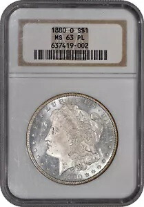1880-O モーガン シルバー ダラー $1 NGC MS63PL - タフなコイン!