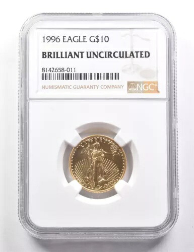 1996 $10 アメリカン ゴールド イーグル 1/4 オンス ゴールド BU NGC *9487｜WORLD RESOURCE【KING店】